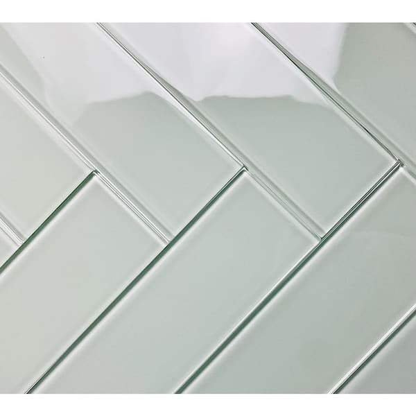 ABOLOS Modern Arctic Blue 3 in. x 12 in. Glass Subway Wall Tile (10 sq. ft./Case)