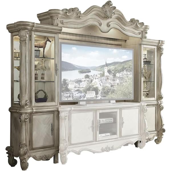 Acme Furniture Versailles 21 in. Bone White Entertainment Center