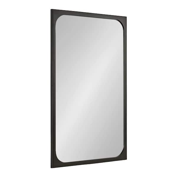 Kate and Laurel Kenai 24 in. W x 36 in. H Black Rectangle Modern Framed Decorative Wall Mirror