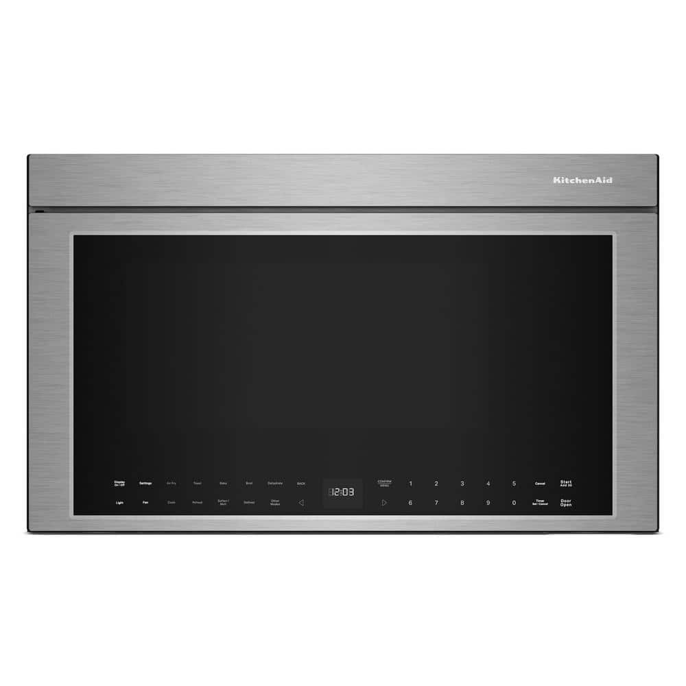 KitchenAid 30 in 1.10 cu. ft. Over-the-Range Flush Built-In Microwave Oven in PrintShield Stainless with Infrared Sensor Modes