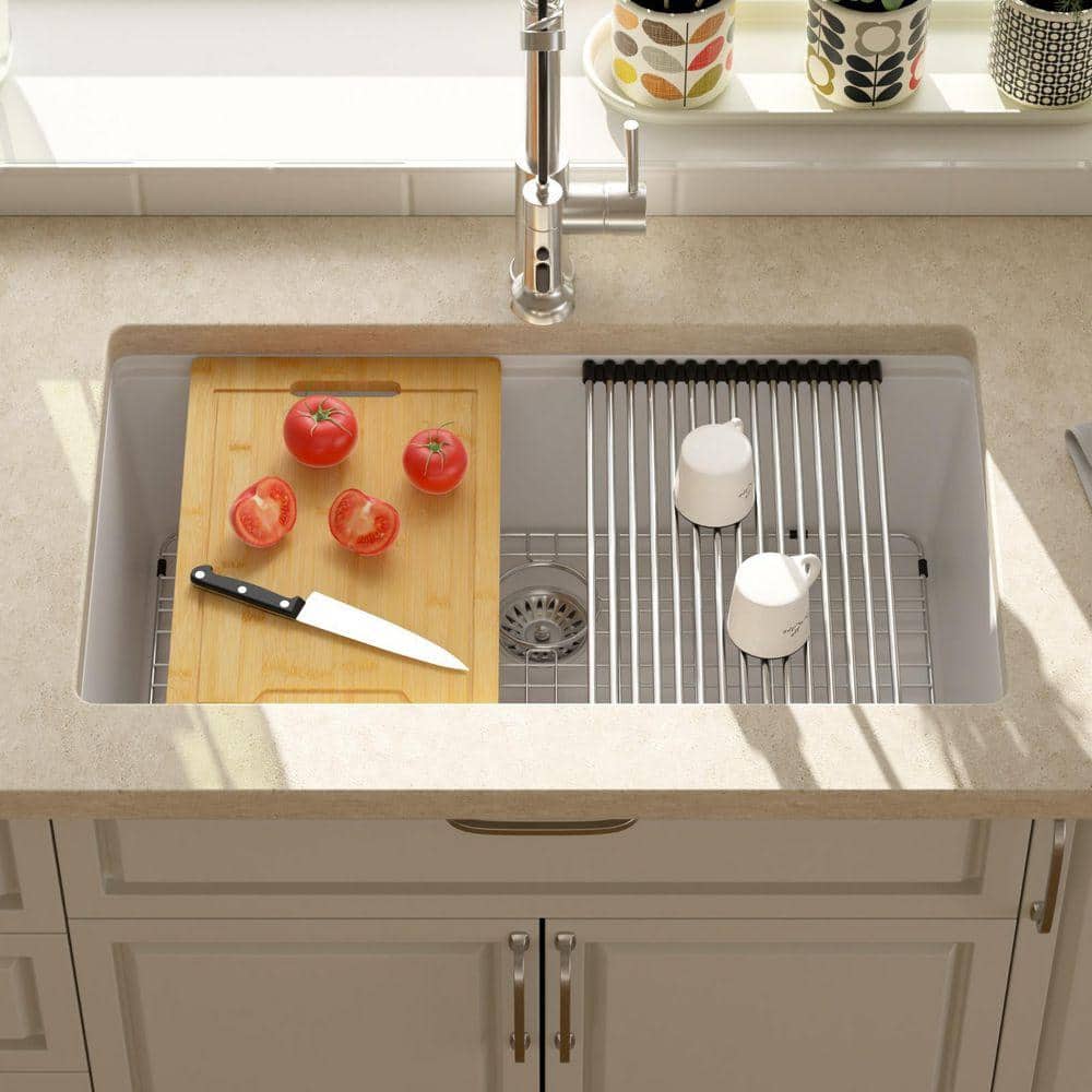 LORDEAR Quartz Composite 33 in. W Undermount Single Bowl