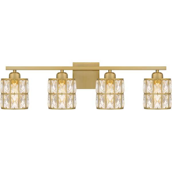 Gibson 29.5 in. 4 Light Aged Brass Vanity Light