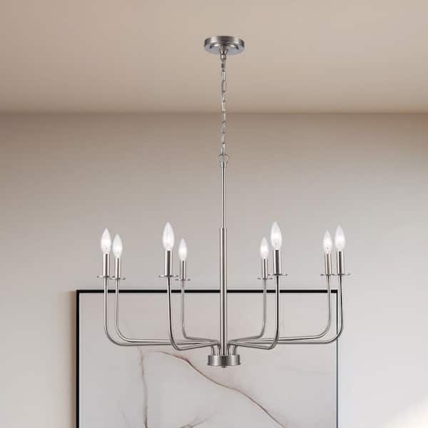 Bel Air Lighting Tennyson 8-Light Brushed Nickel Candle Chandelier