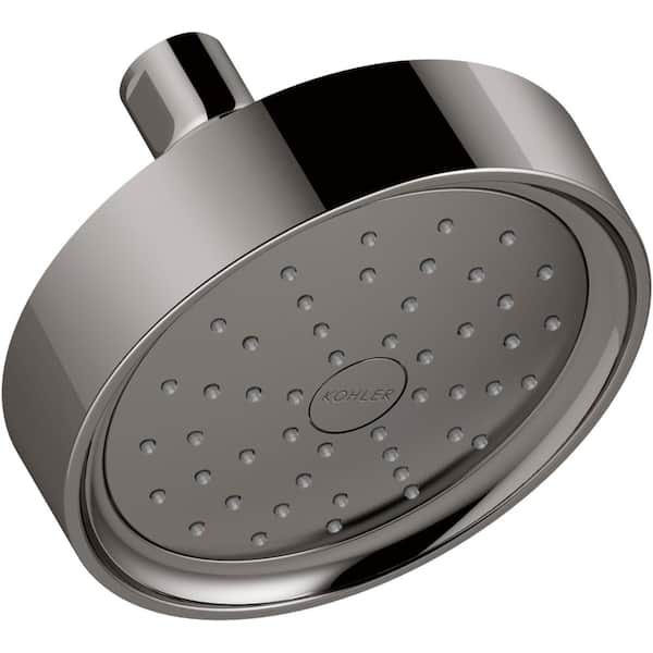 KOHLER Purist 1-Spray Patterns 5.5 in. Wall Mount Fixed Shower Head in Vibrant Titanium