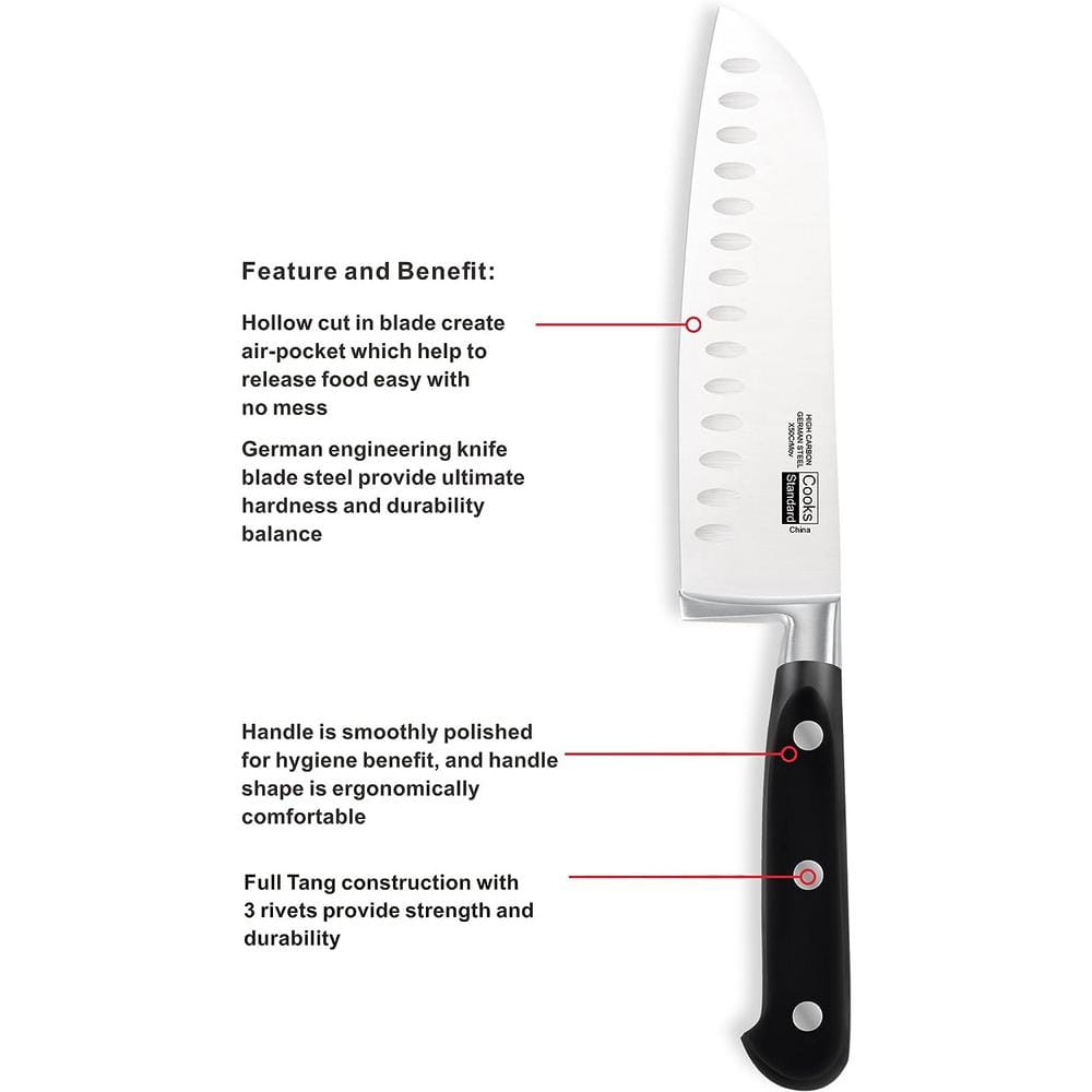 Cooks Standard High Carbon Stainless Steel Kitchen Knife Set with Block 12-Piece