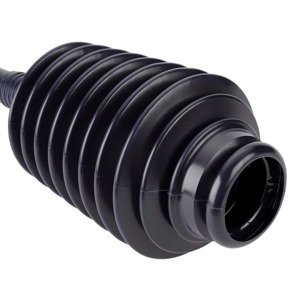 Black Polyethylene Deluxe Professional Accordion Toilet Plunger