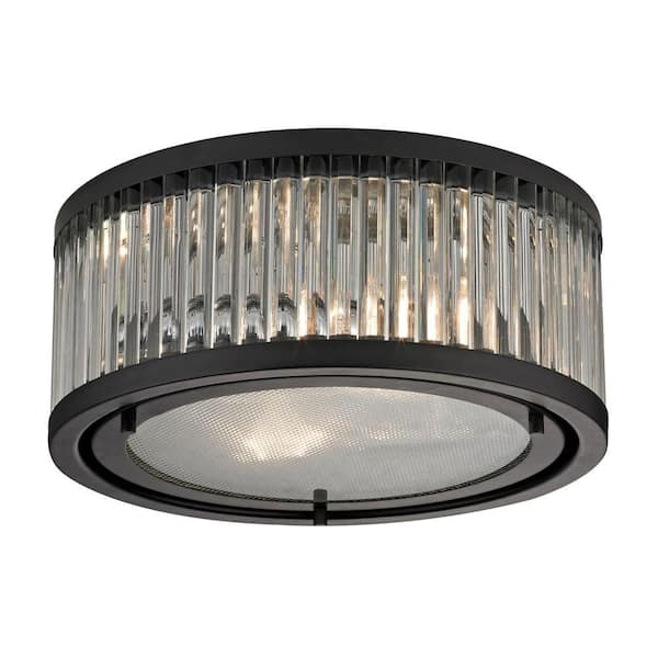 Titan Lighting Munsey Park Collection 2-Light Oil-Rubbed Bronze Flushmount