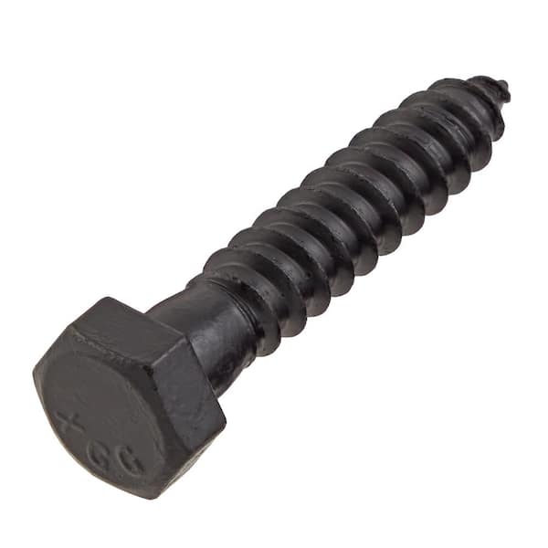 DECKMATE 1/2 in. x 2-1/2 in. Black Exterior Hex Head Lag Screw