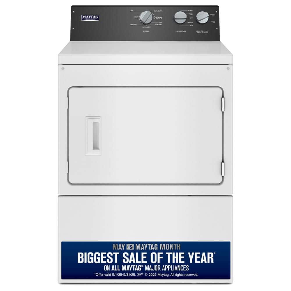 7.4 cu.ft. vented Front Load Gas Dryer in White with Premium Motor