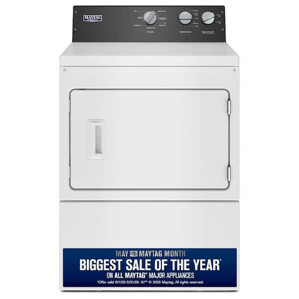 7.4 cu.ft. vented Front Load Gas Dryer in White with Premium Motor
