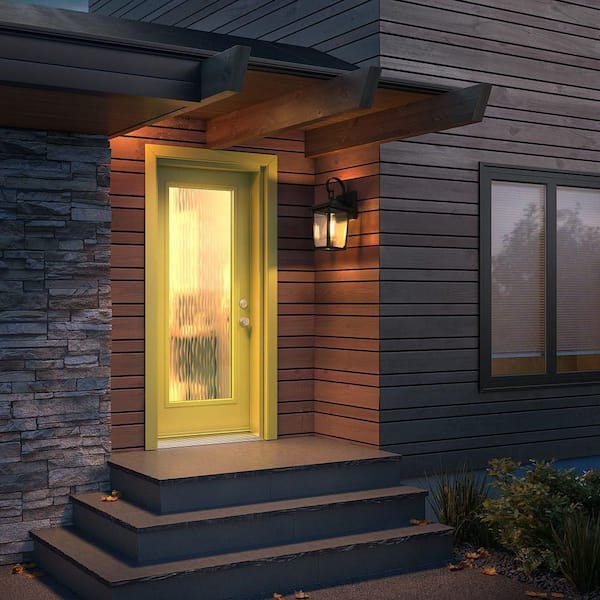 12.5 in. Black Outdoor Hardwired Wall Sconce with No Bulbs Included