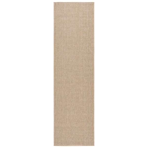Sisal Performance 2 ft. x 8 ft. Natural Chevron Striped Runner Rug