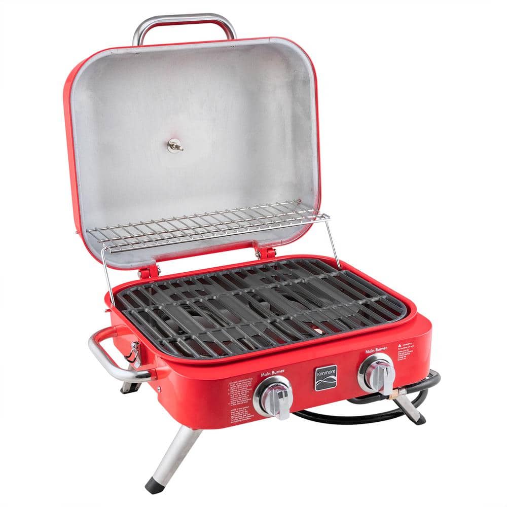 Kenmore Red 2-Burner Portable Tabletop Propane Gas Grill