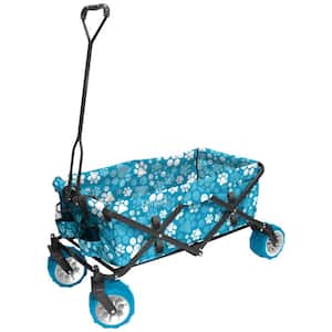 7 cu. ft. Folding Garden Wagon Carts in Blue Paw Print