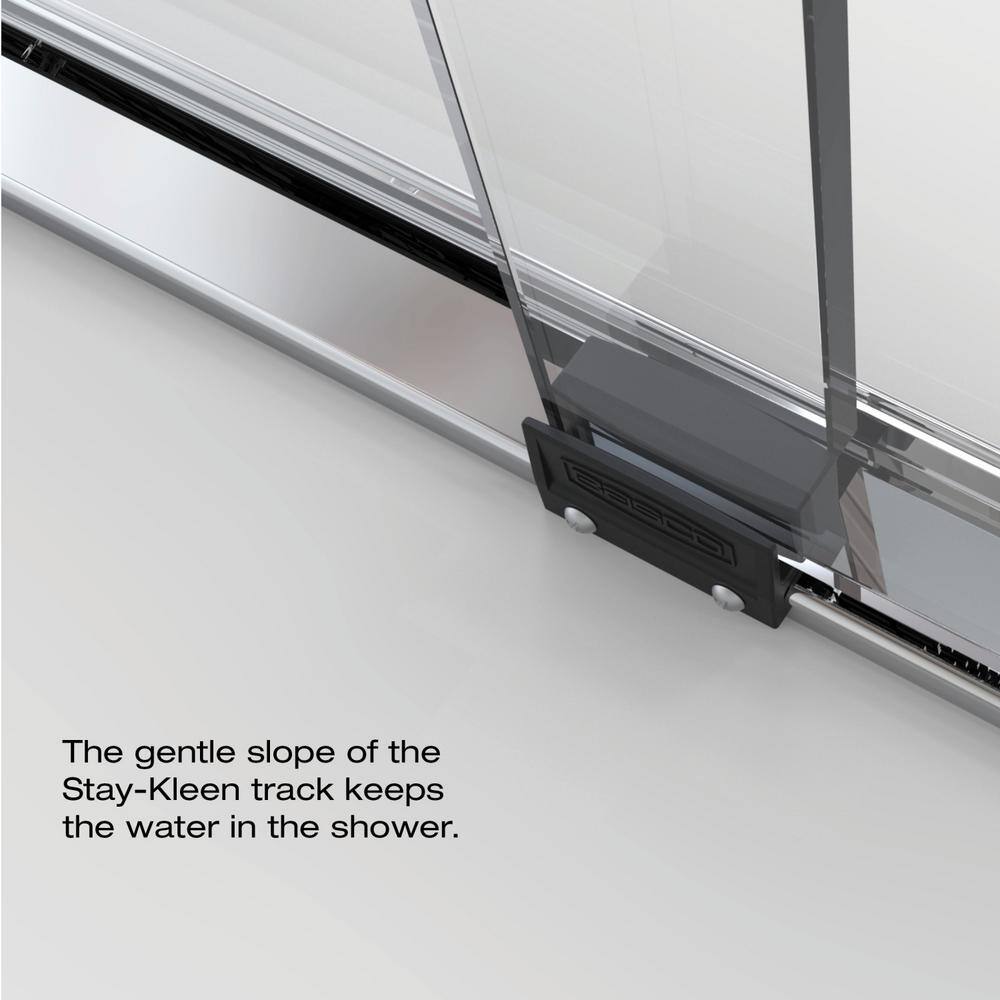 Celesta Chrome Semi-Frameless Sliding Shower Door with Clear Glass