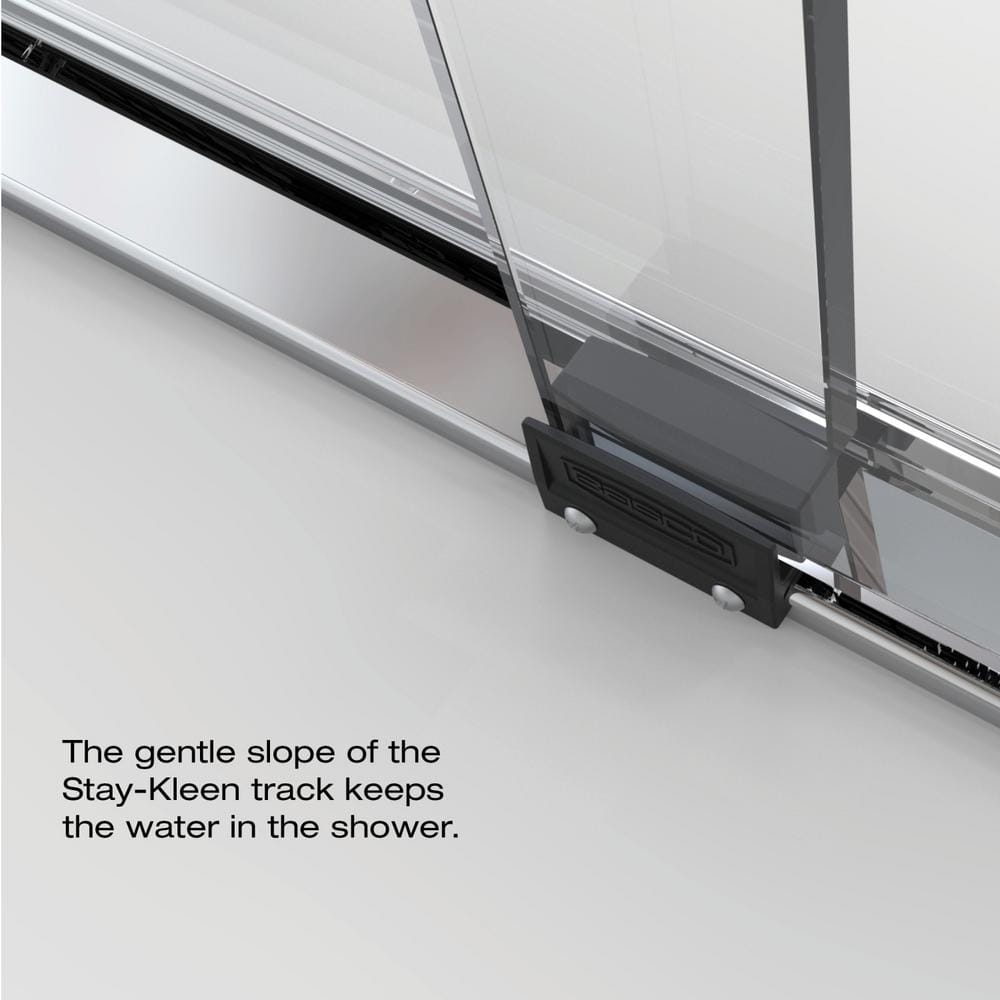 Celesta 60" x 71.25" Semi-Frameless Sliding Shower Door in Chrome with Clear Glass
