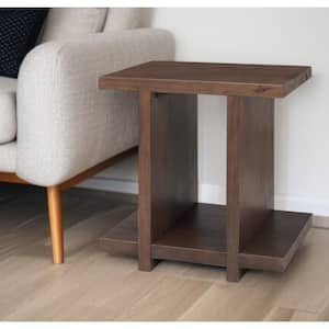18.00 in. Brown Rectangular Solid Wood End Table