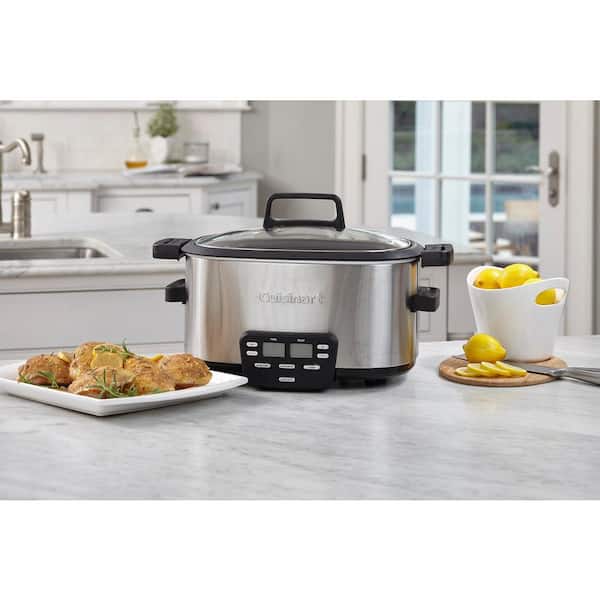 Cuisinart Cook Central 3-in-1 Slow Cooker, Grey, 6 qt