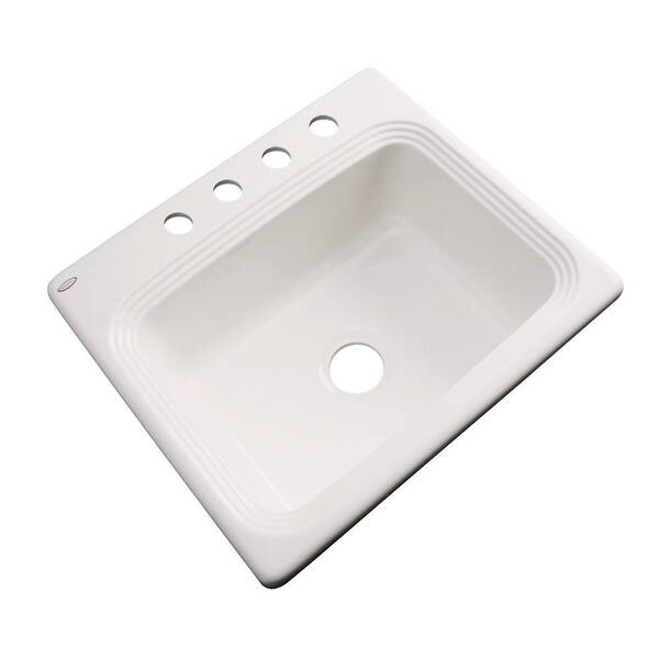 Thermocast Rochester Drop-In Acrylic 25 in. 4-Hole Single Bowl Kitchen Sink in Almond