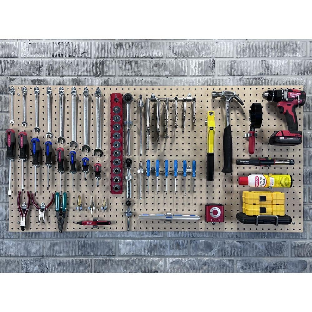 Natural High Density Fiberboard Pegboards, Set of 2