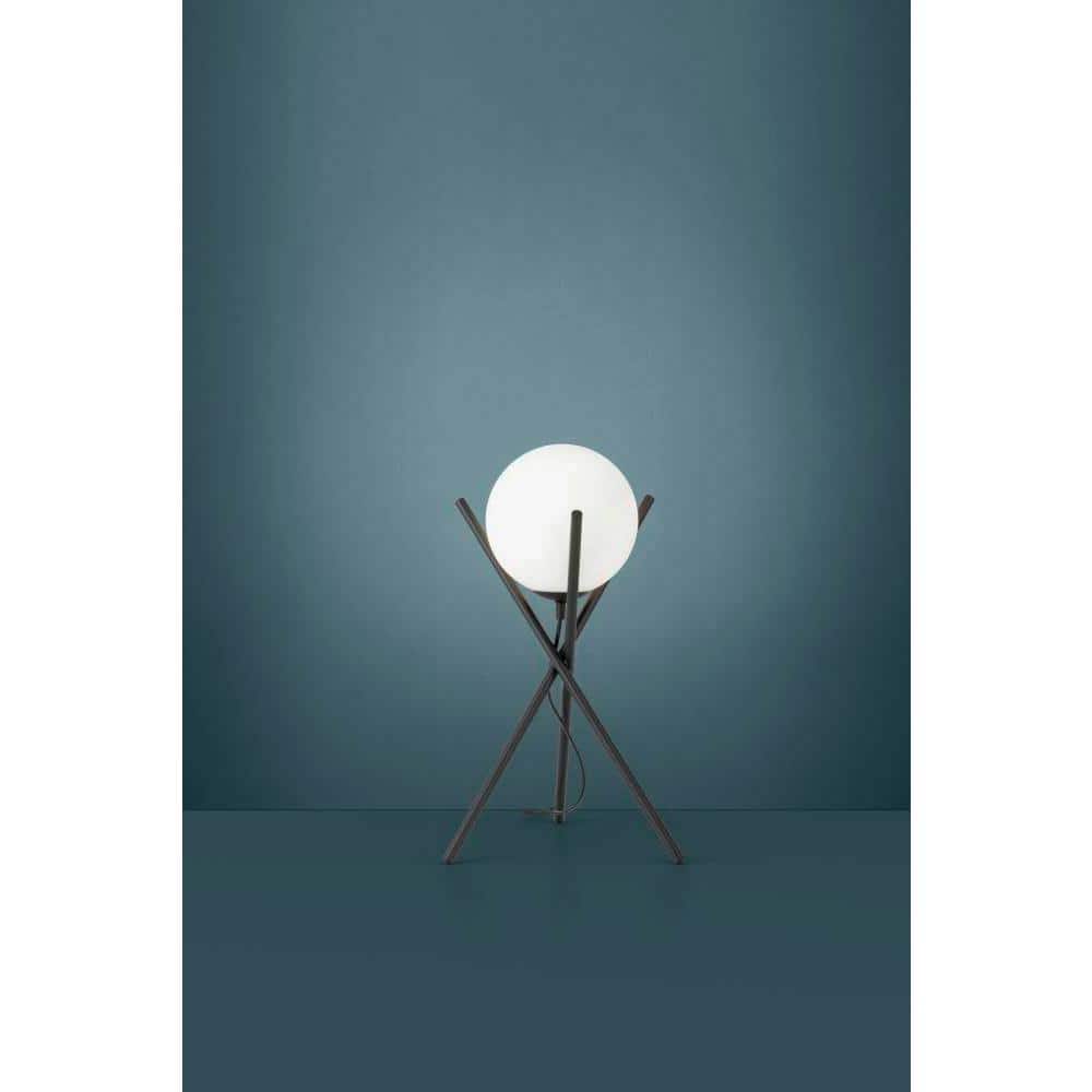 Salvezinas 19" Adjustable Black Tripod Table Lamp with White Globe