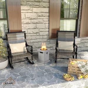 Sharper Image Outdoor Tabletop Fire Pit with Lid and Cork Base