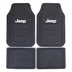 Jeep WeatherPro 4-Piece Set 27 in. x 17.5 in. Ultra-Durable Rubber Utility Black/White Car Mat