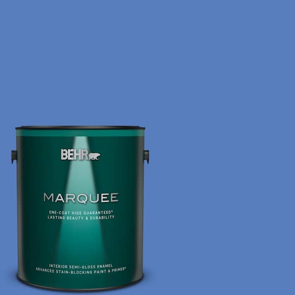 BEHR MARQUEE 1 gal. #MQ4-25 Blue Iolite One-Coat Hide Semi-Gloss Enamel Interior Paint & Primer