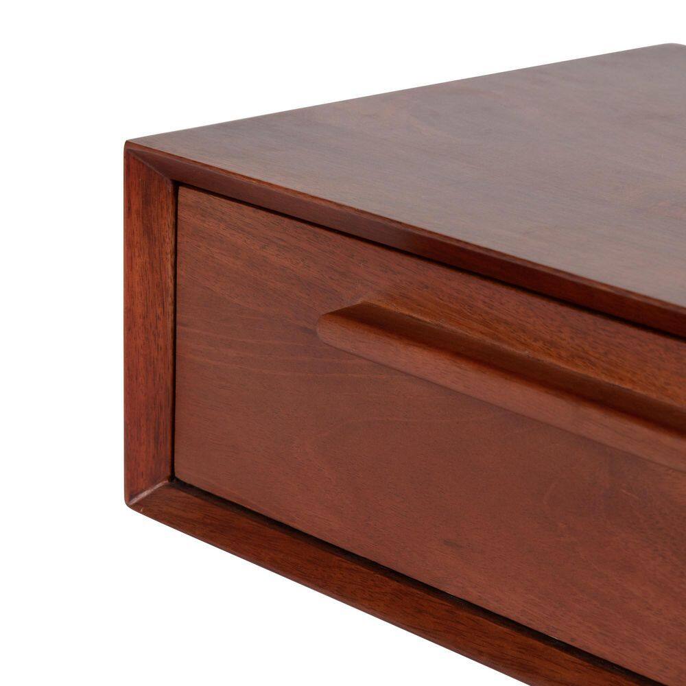 McCutcheon Handcrafted Mango Wood Floating Shelf in Walnut Brown
