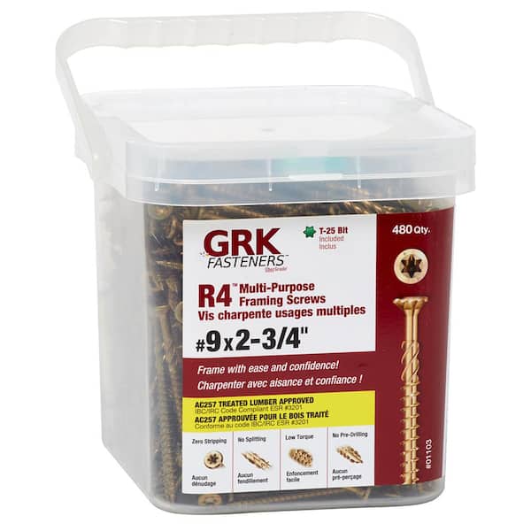 #9 x 2-3/4 in. Star Drive Bugle Head R4 Multipurpose Wood Screw (480-Pack)