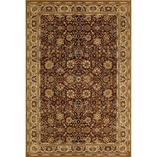 Rugs America New Vision Tabriz Brown 2'3"x7'10" Traditional White Area Rug
