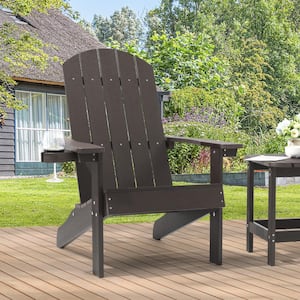 Coffee Weather Resistant HIPS Plastic Adirondack Chair for Outdoors (1-Pack)