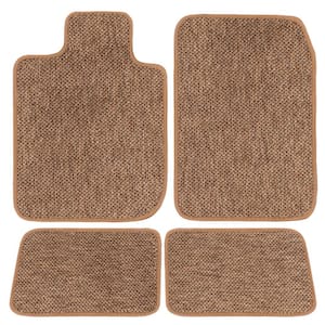 Toyota Tacoma Double Cab Beige All-Weather Textile Carpet Car Mats, Custom Fit for 2016-2020 - 4 Piece