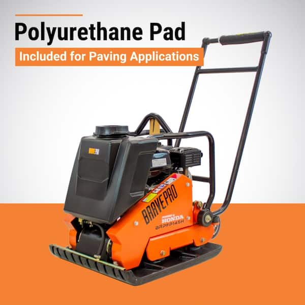 Brave BravePro Forward Plate Compactor : 20 In. : Rubber Mat, Tank