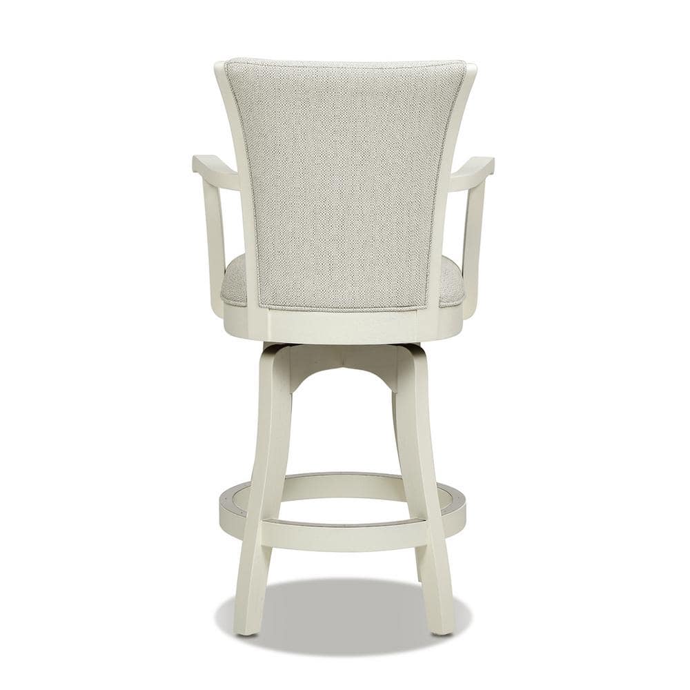 Williams 27" White Pepper Oak Wood Swivel Counter Stool