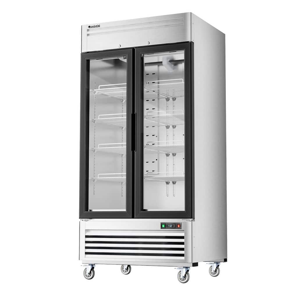40 in. 33.5 cu. ft. Auto/Cycle Defrost 2-Glass Door Commercial Reach In Display Upright Freezer in Stainless Steel
