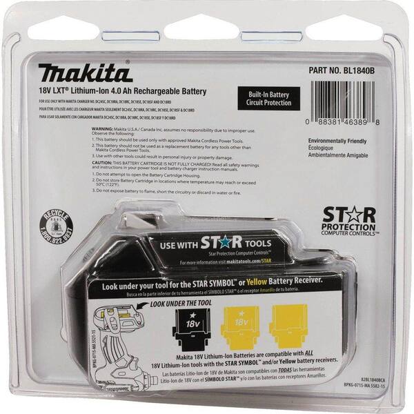 Makita 18V LXT Lithium-Ion Battery Pack 4.0Ah and 18V LXT Battery
