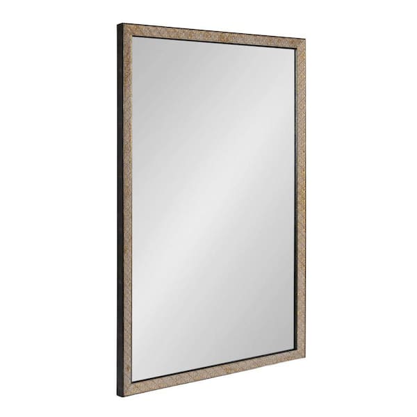 Soniva 24.00 in. W x 36.00 in. H Gold Rectangle Traditional Framed Decorative Wall Mirror