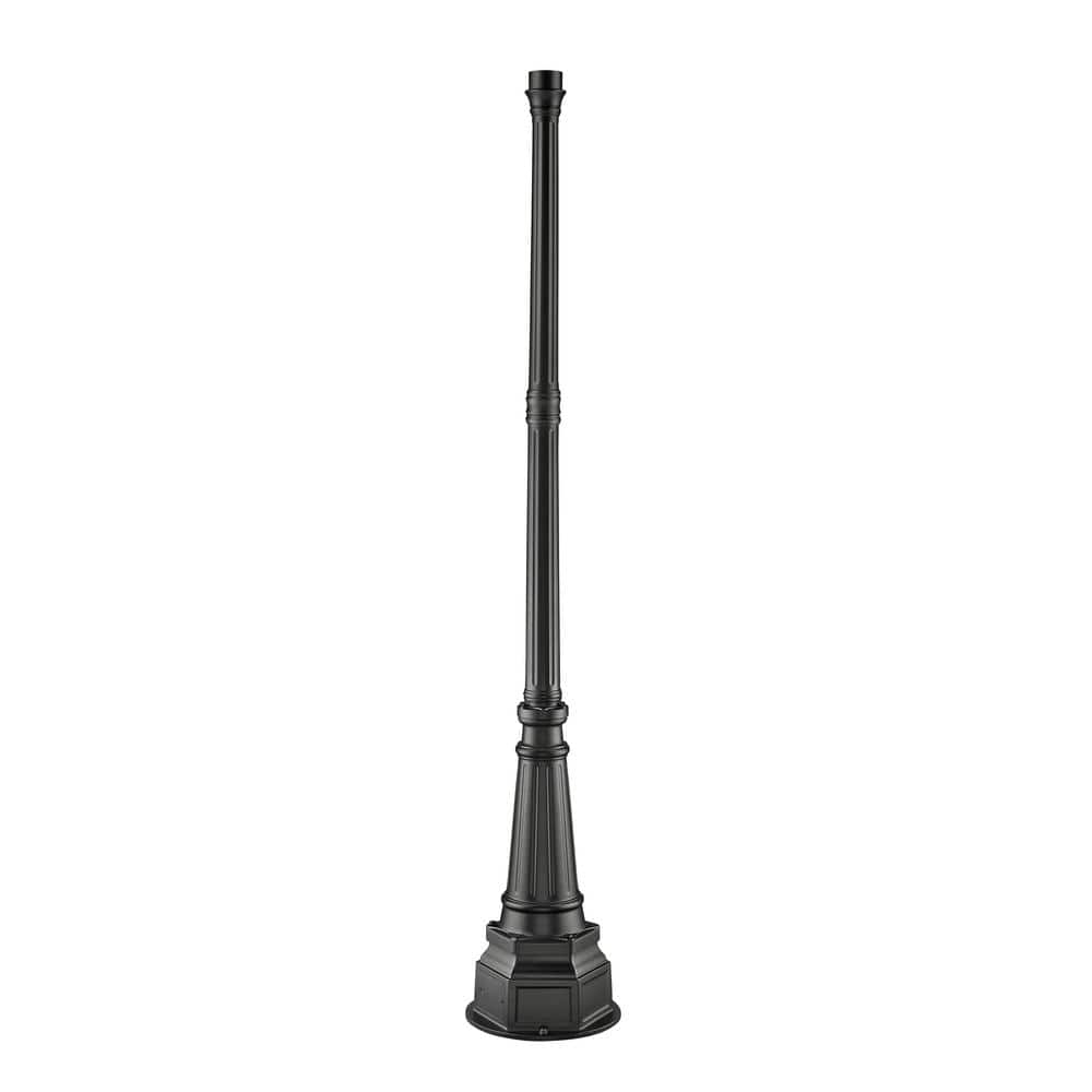 Outdoor Post 84.25 in. Black Aluminum Hardwired Surface Mount/Base Outdoor 