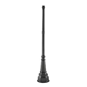 Outdoor Post 84.25 in. Black Aluminum Hardwired Surface Mount/Base Outdoor Weather Resistant Light Post