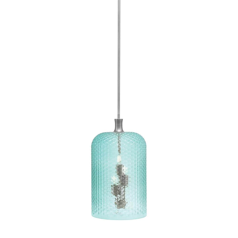Tyler 60-Watt 3-Light Graphite Cluster Pendant Light with 12 Turquoise T