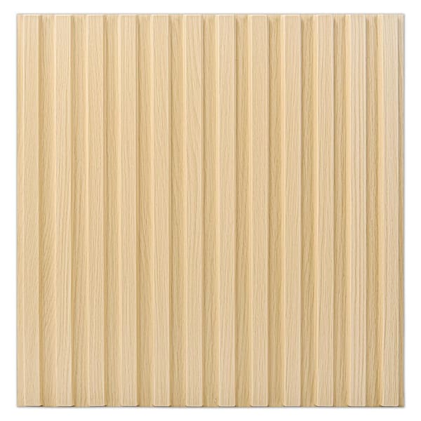 Art3dwallpanels Slat Fluted Design 1/16 in. x 1-7/16 ft. x 1-3/5 ft. Brown Square Edge Decorative 3D Wall Paneling (12-Pack)