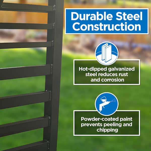 ALEKO 16 ft. x 5 ft. Florence Style Security Fence Panels Steel Fence Kit 2-Panel Gate Fence