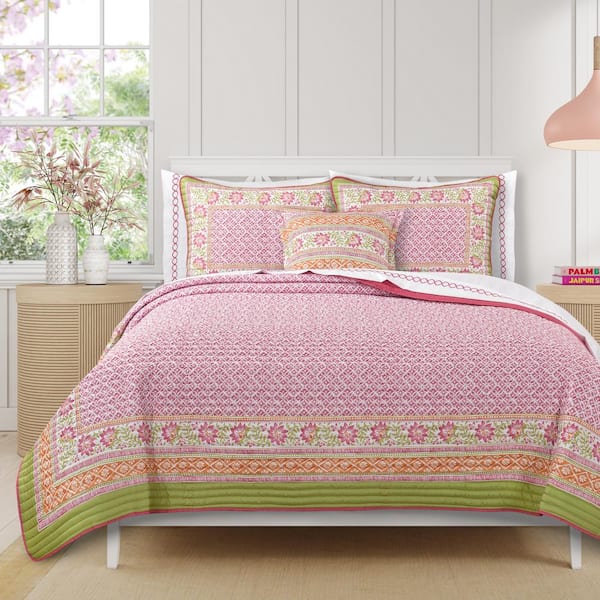 Unbranded Sienna 2-Pieces Pink Polyester Twin/Twin Xl Quilt Set