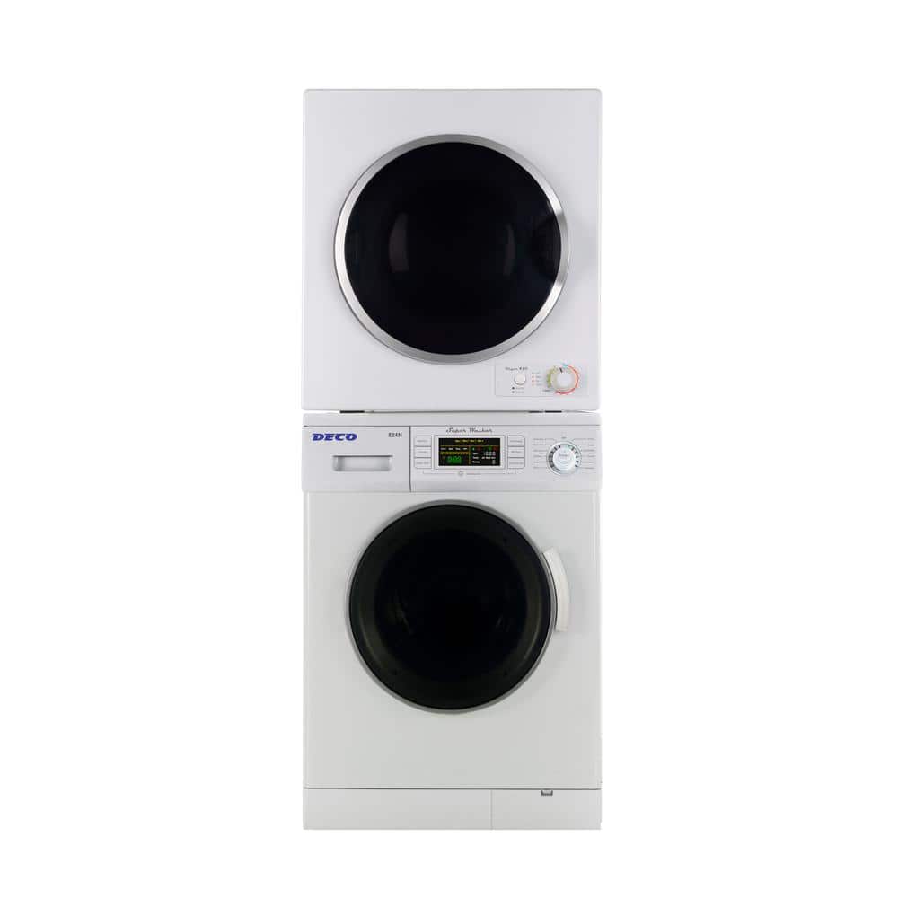Deco Pro Compact 110V Set Washer 1.6 cu. ft. +Vented 3.5 cu.ft. Auto/Time Dryer, White