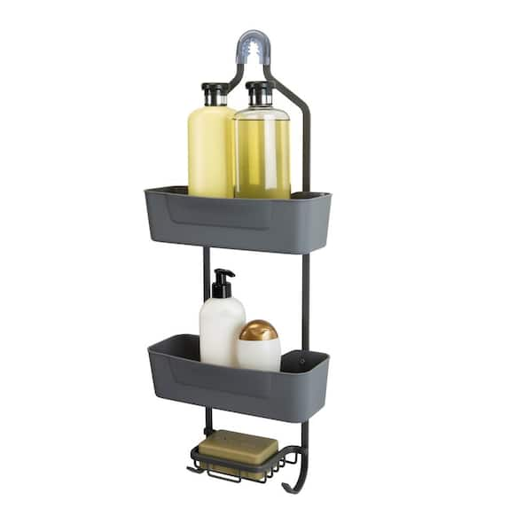 Bath Bliss 4 Tier Tension Corner Shower Organizer Caddy in Grey