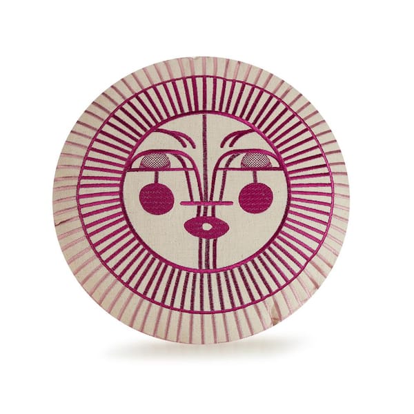 MAKERS COLLECTIVE Ayo Sunrise Embroidered 16in Round Pillow