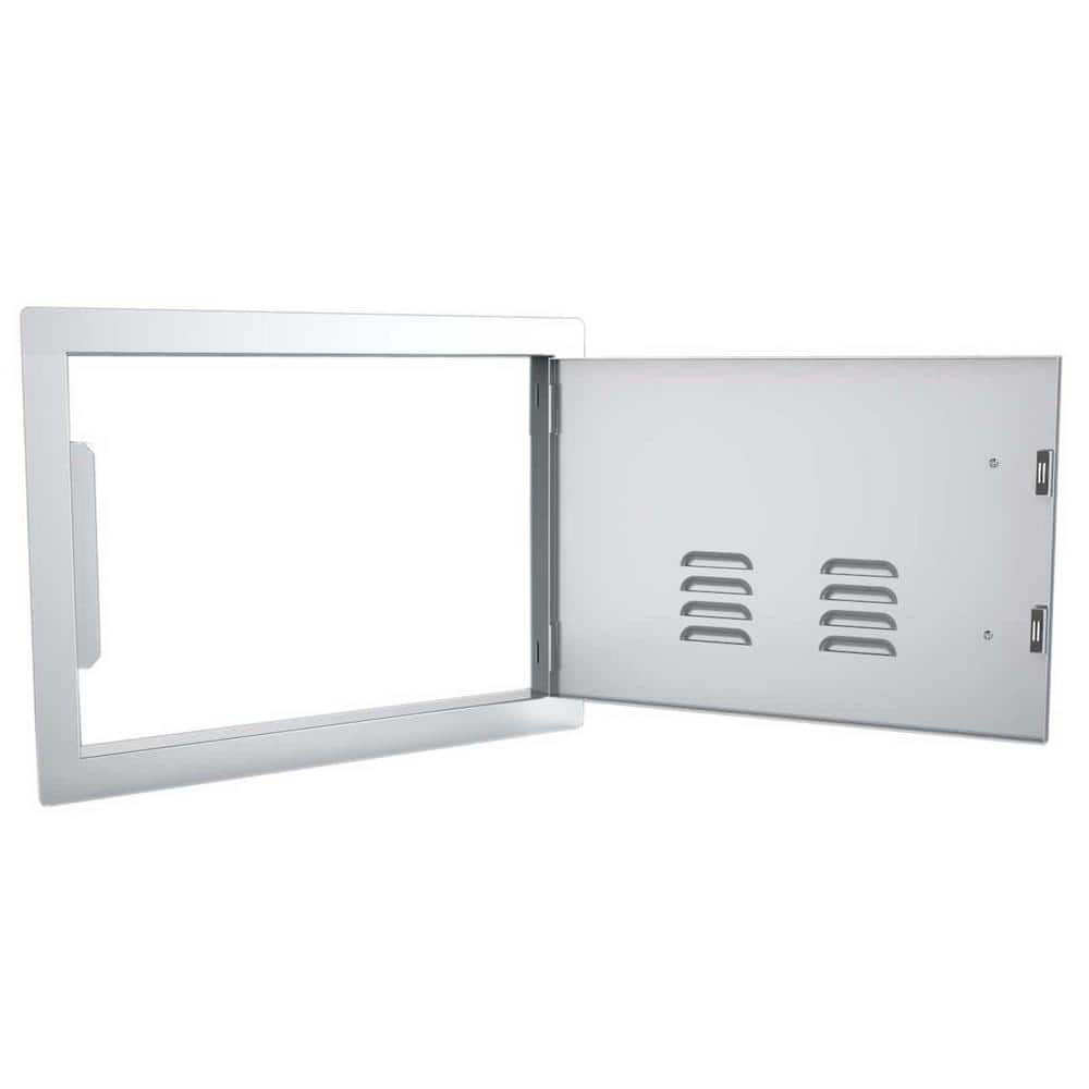 Classic 14" x 20" Stainless Steel Horizontal Access Door with Vents