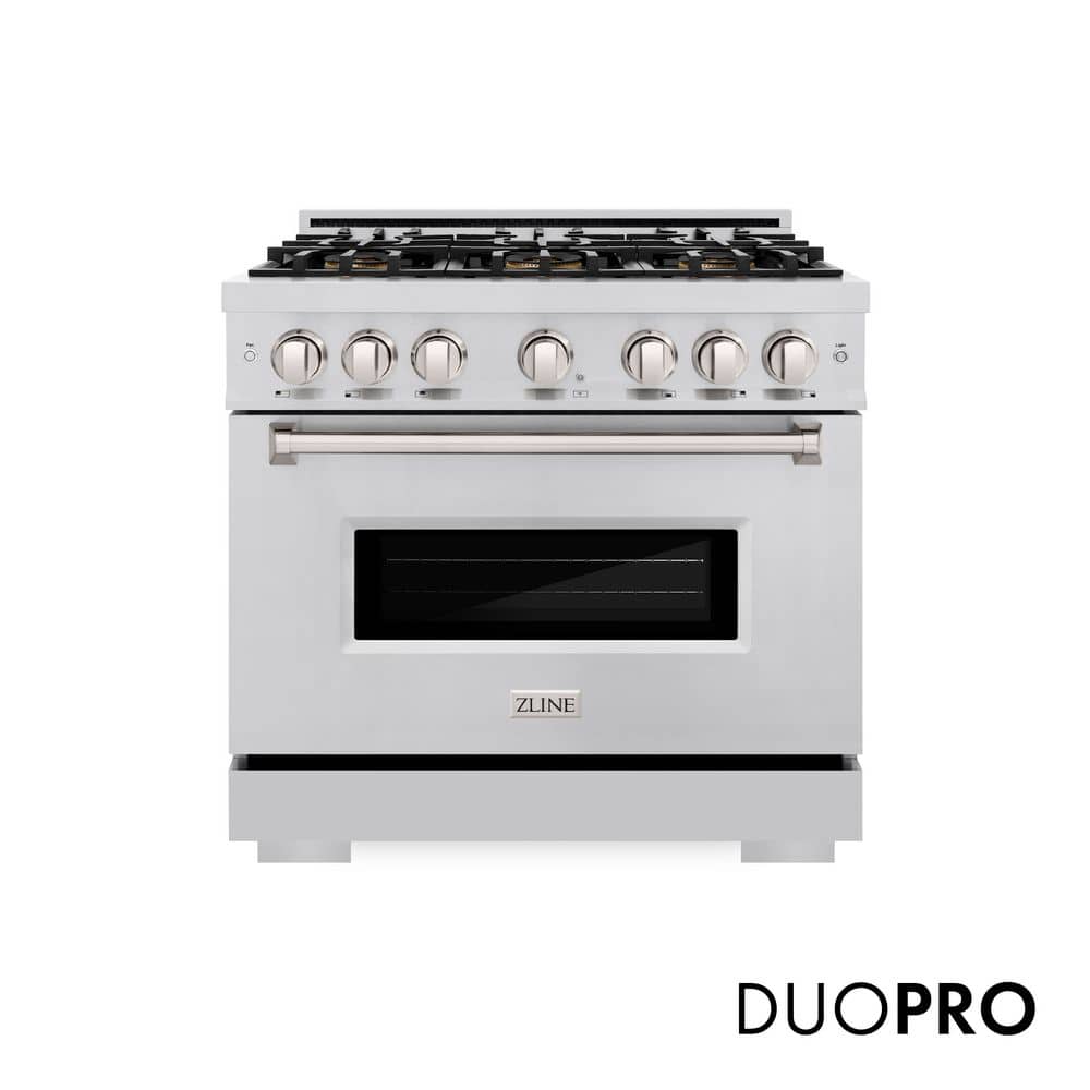36 in. 5.2 cu. ft. Classic Gas Range with 6 Burner DuoPro Cooktop and Convection Gas Oven in Satin Stainless Steel price history on PriceWatchPro
