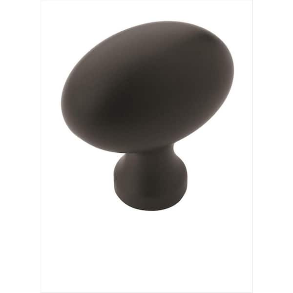 Vaile 1-3/8 in. (35mm) Modern Matte Black Oval Cabinet Knob